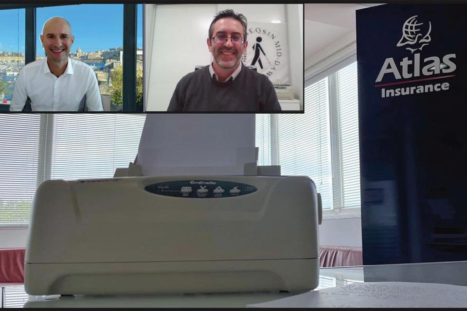Atlas donates a specialised Braille printer to the Malta Society of the Blind